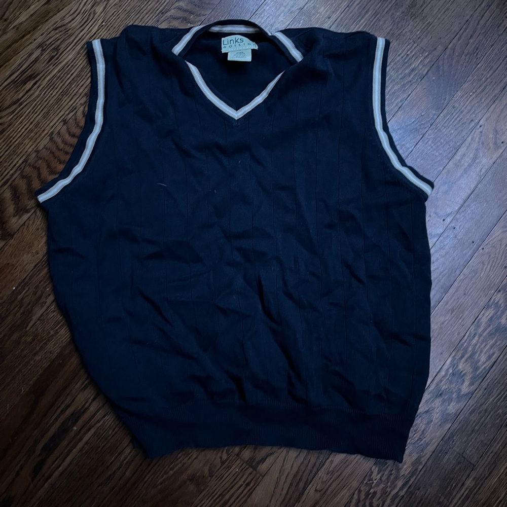 Navy Sleeveless Sweater Vest